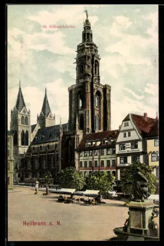 AK Heilbronn a. N., St. Kilianskirche, Marktplatz