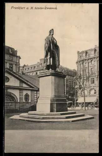 AK Frankfurt a. M., Am Schiller-Denkmal