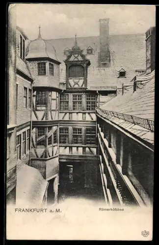 AK Alt-Frankfurt, Römerhöfchen aus der Vogelschau