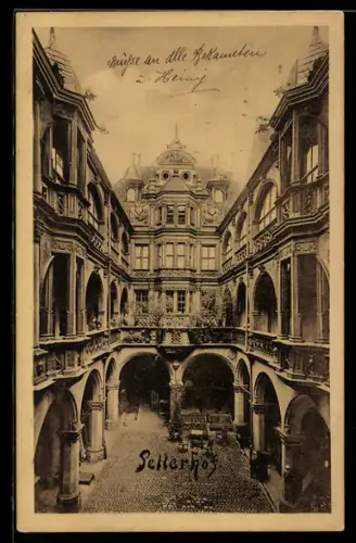 AK Nürnberg, Pellerhof aus der Vogelschau