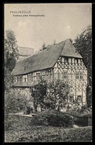 AK Paulinzelle, Forsthaus Gasthaus Menger, altes Klostergebäude