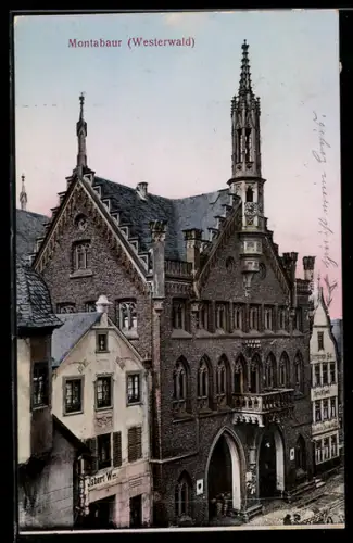 AK Montabaur /Westerwald, Rathaus aus der Vogelschau