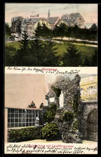 AK Montabaur, Konvikt, Brüderhaus mit Lourdesgruppe