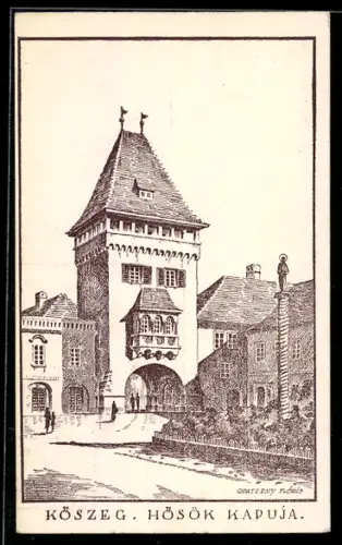 Künstler-AK Löszeg, Hösök Kapuja