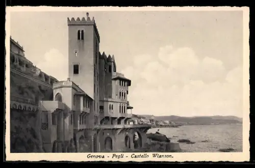 AK Pegli /Genova, Castello Wianson sul mare