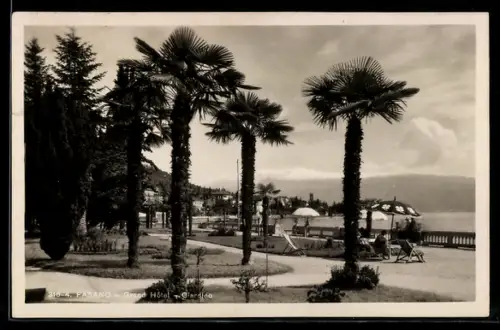 AK Fasano, Grand Hotel e Giardino mit Palmen am Ufer des Lago di Garda