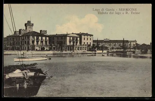 AK Sirmione /Lago di Garda, Veduta dal lago e R. Terme
