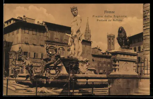 AK Firenze, Piazza della Signoria, Fontana del Nettuno
