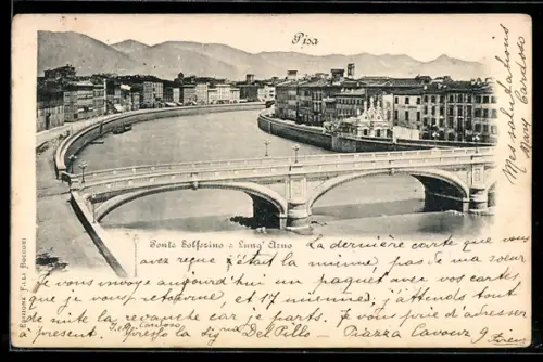 AK Pisa, Ponte Solferino e Lung`Arno