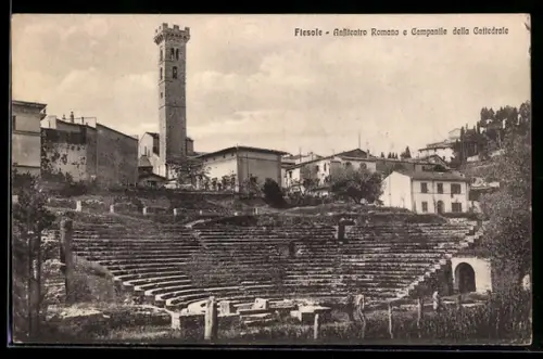 AK Fiesole, Anfiteatro Romano e Campanile della Cattedrale