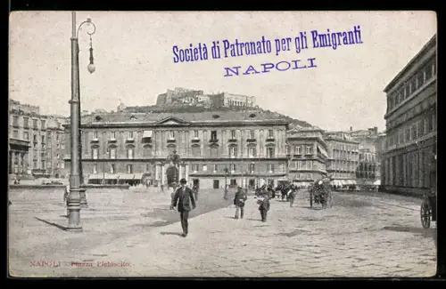 AK Napoli, Piazza Plebiscito con vista sulla città