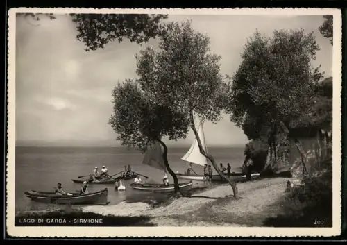 AK Sirmione /Lago di Garda, Panorama mit Booten
