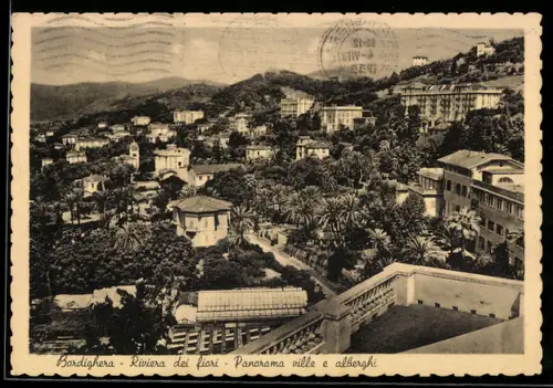AK Bordighera /Riviera dei fiori, Panorama ville e alberghi