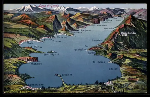 AK Sirmione, Umgebungskarte des Lago di Garda