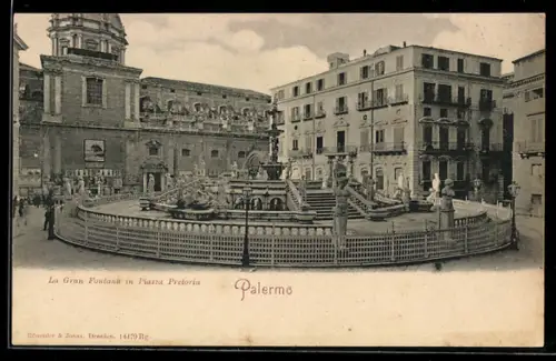 AK Palermo, La Gran Fontana in Piazza Pretoria