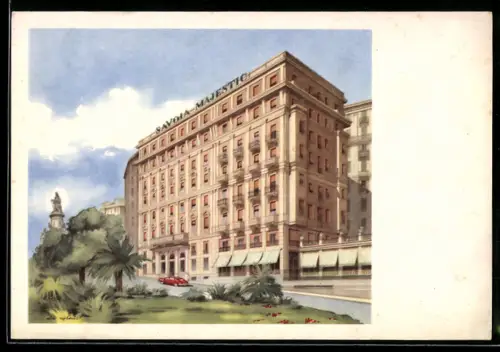 AK Genova, Hotel Savoia Majestic e giardino sullo sfondo