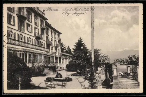 AK Baveno /Lago Maggiore, Grand Hôtel Belle Vue e giardino con vista lago