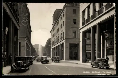 AK Torino, Via Roma con automobili storiche