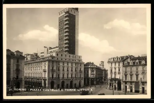 AK Torino, Piazza Castello e Torre Littoria