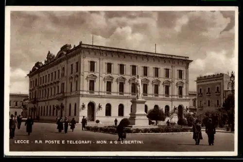 AK Lecce, R.R. Poste e Telegrafi, Mon. A G. Libertini