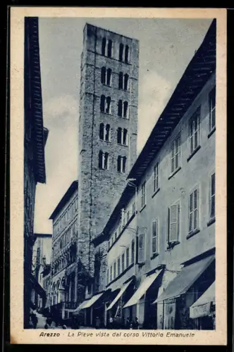 AK Arezzo, La Pieve vista dal corso Vittorio Emanuele