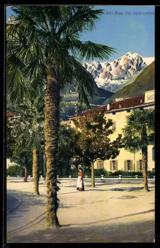 AK Riva, Via delle Palme con montagne sullo sfondo