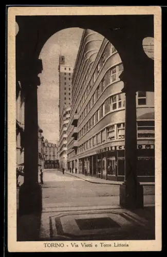 AK Torino, Via Viotti e Torre Littoria