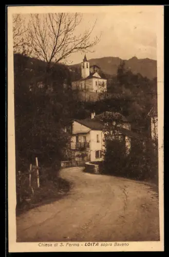 AK Loita sopra Baveno, Chiesa di S. Fermo e strada di campagna