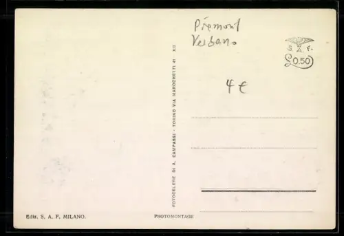 AK Domodossola, Collage di piazze e edifici storici