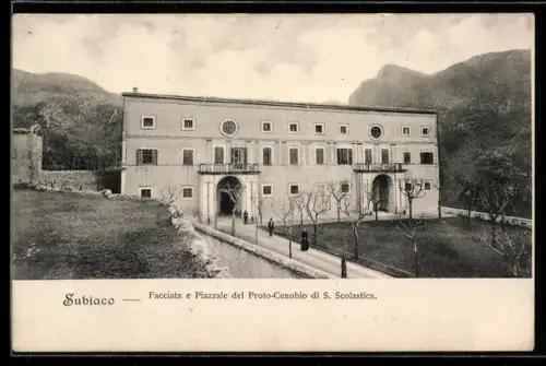 AK Subiaco, Facciata e Piazzale del Proto-Cenobio di S. Scolastica