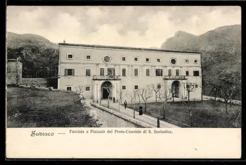 AK Subiaco, Facciata e Piazzale del Proto-Cenobio di S. Scolastica