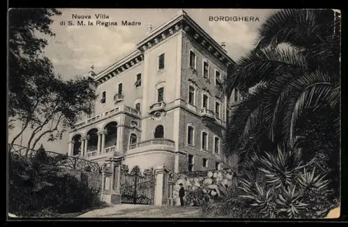 AK Bordighera, Nuova Villa di S.M. la Regina Madre