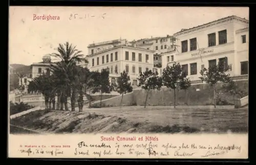 AK Bordighera, Scuole Comunali ed Hotel