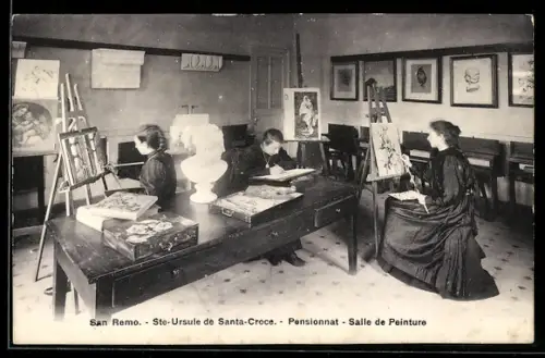 AK San Remo, Ste-Ursule de Santa-Croce, Pensionnat, Salle de Peinture