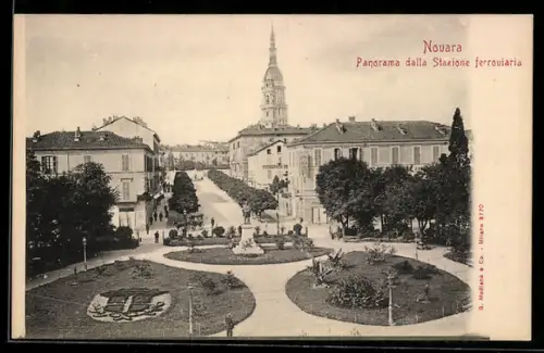 AK Novara, Panorama dalla Stazione ferroviaria