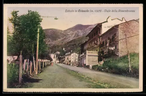 AK Crissolo, Entrata in Crissolo, Viale della Rimembranza