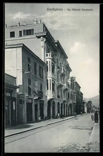 AK Bordighera, Via Vittorio Emanuele