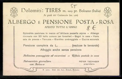 AK Tires, Albergo e Pensione Posta-Rosa