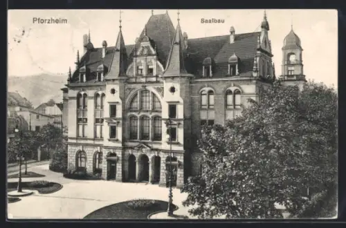 AK Pforzheim, Saalbau mit Anlagen