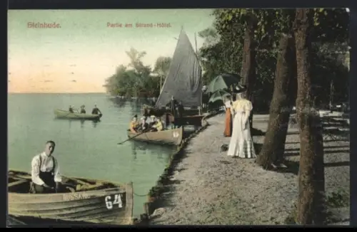 AK Steinhude, Uferpartie am Strand-Hotel