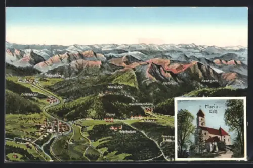 AK Siegsdorf, Maria Eck, Maximiliansruh, Eisenärzt, Hochgern, Wallfahrtskirche