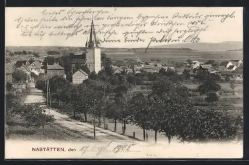 AK Nastätten, Ortsansicht mit Strasse u. Umgebung