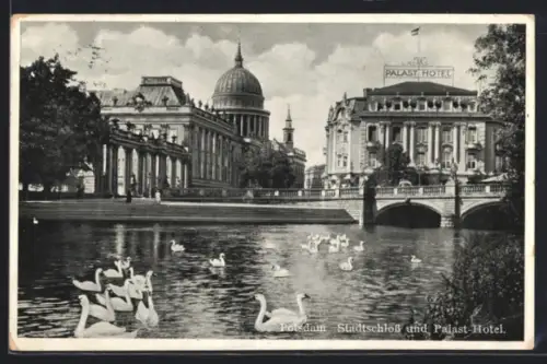 AK Potsdam, Stadtschloss und Palast-Hotel