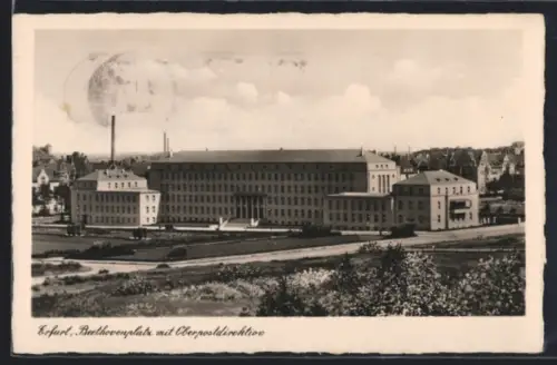 AK Erfurt, Beethovenplatz mit Oberpostdirektion
