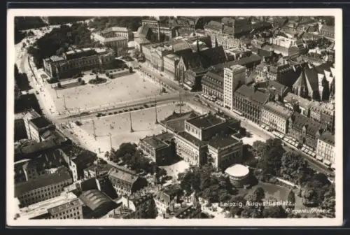 AK Leipzig, Augustusplatz aus der Luft