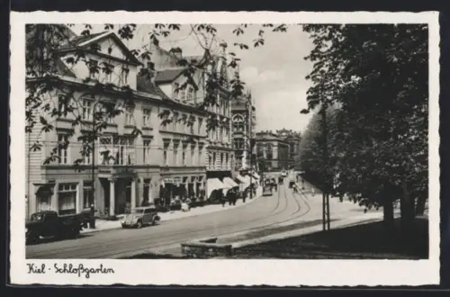 AK Kiel, Strasse Schlossgarten, Historische Gebäude, Anlage