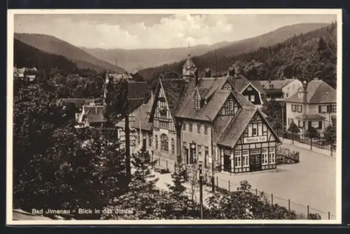 AK Bad Ilmenau, Bahnhof Ilmenau-Bad, Blick in das Ilmtal