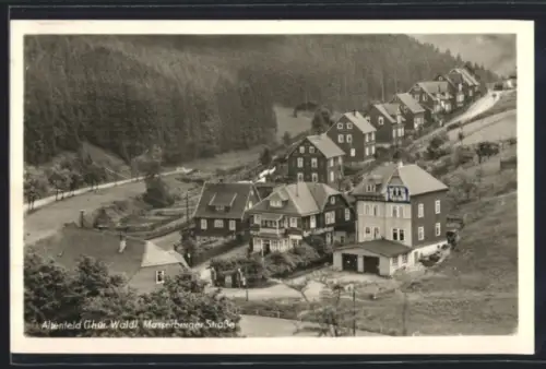 AK Altenfeld /Thür. Wald, Masserberger Strasse aus der Vogelschau