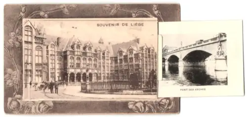 Leporello-AK Liége, La Gare, Place de St. Lamber, Le Palais