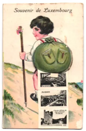 Leporello-AK Luxembourg, Pont Adolphe, L`ancien chateau